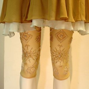 LEGGINGS beaded LG-18 M NUDE for sizes 2 to 10 NWT